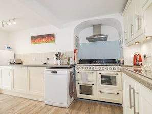 Fridge, dishwasher, electric kettle, toaster