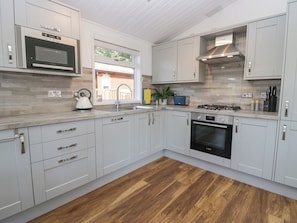 Fridge, dishwasher, electric kettle, toaster