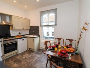 Fridge, dishwasher, electric kettle, toaster