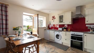Fridge, dishwasher, electric kettle, toaster