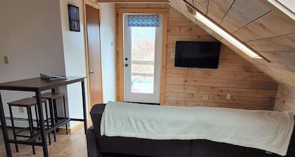 Cozy studio with spectacular views of Bunker's Harbor in Birch Harbor!