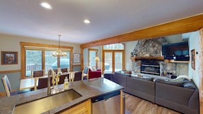 Smart TV, fireplace, video games