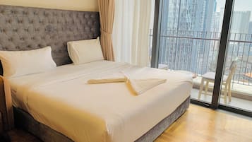 Classic Apart Daire, Balkon, Şehir Manzaralı | 1 yatak odası, Mısır pamuklu çarşaf takımı, kaliteli yatak takımı