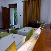 Select Comfort beds, desk, laptop workspace, free WiFi