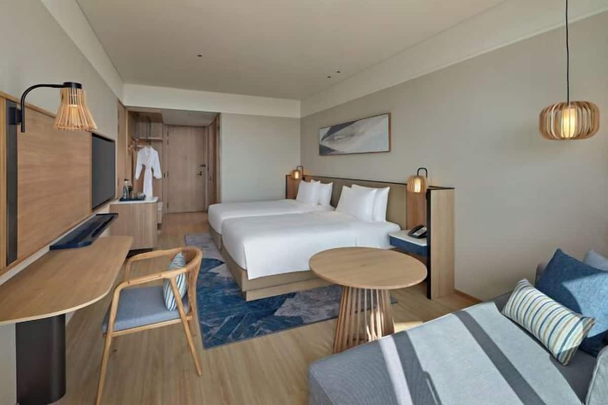 In-room safe, desk, laptop workspace, blackout drapes