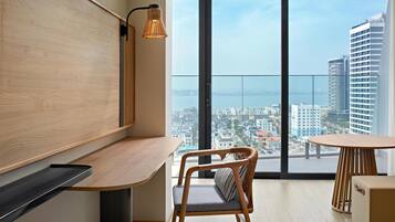 In-room safe, desk, laptop workspace, blackout drapes