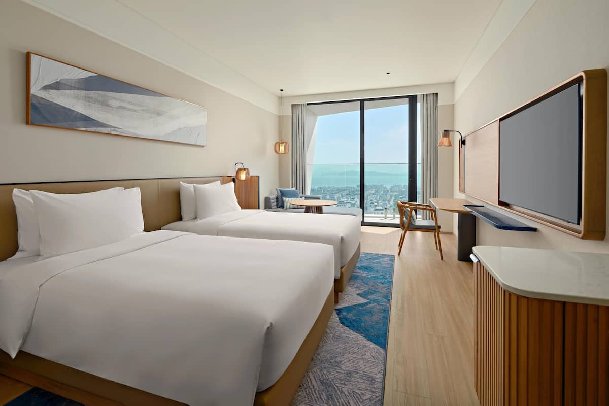 In-room safe, desk, laptop workspace, blackout drapes