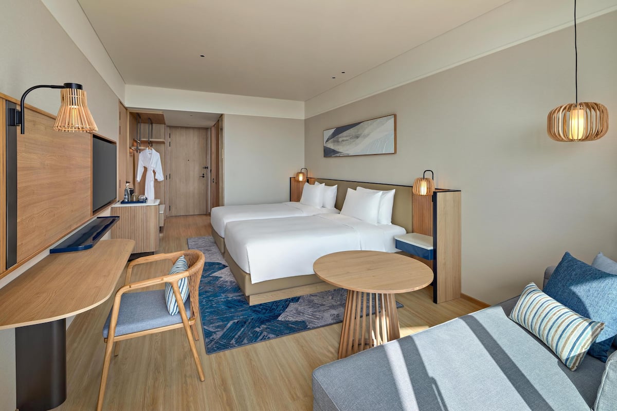 In-room safe, desk, laptop workspace, blackout drapes