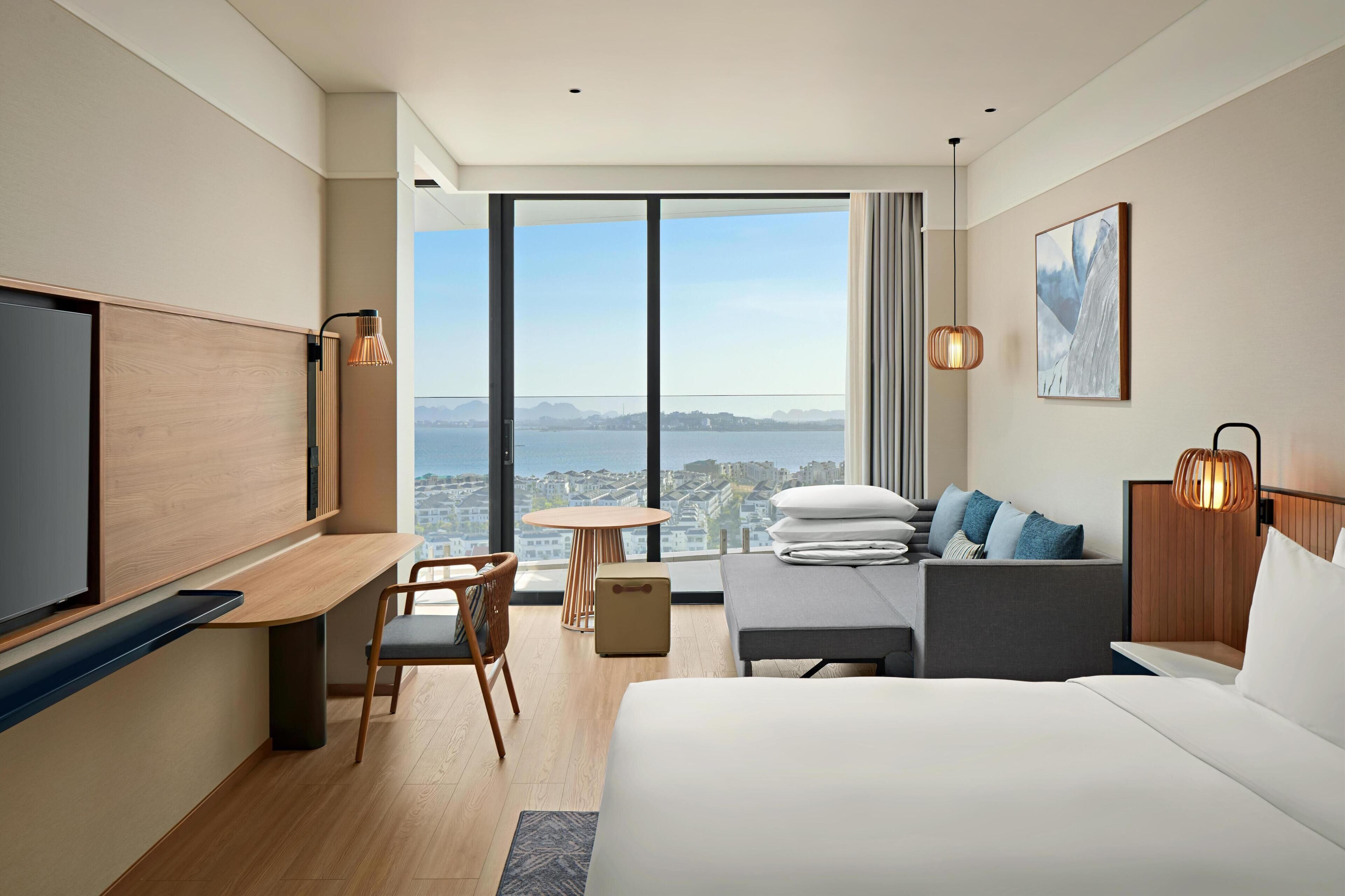 In-room safe, desk, laptop workspace, blackout drapes