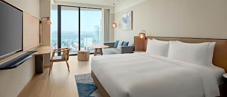 Room, 1 King Bed, Bay View | In-room safe, desk, laptop workspace, blackout curtains