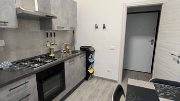 Ofen, Herdplatte, Wasserkocher mit Kaffee-/Teezubehör