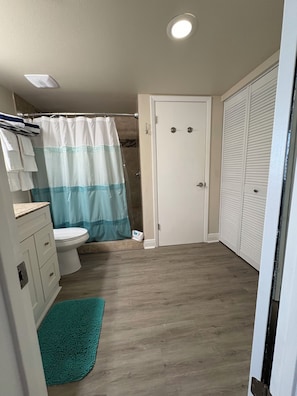 Hair dryer, towels