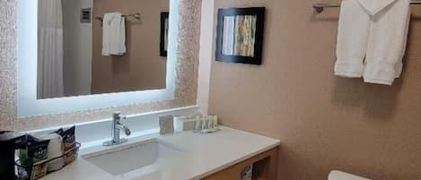 Soap, shampoo, toilet paper
