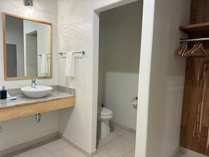 Ducha, secador de pelo, toallas