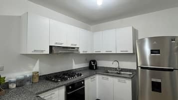 经典公寓, 3 间卧室, 无障碍浴缸, 庭院景观 | 私人厨房