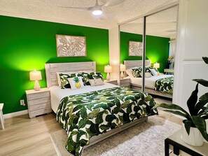 2 bedrooms, in-room safe, iron/ironing board, travel crib