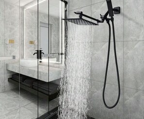 Hair dryer, towels