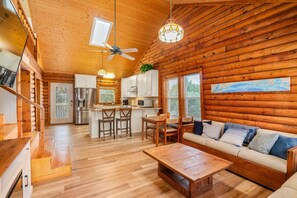 Smart TV, fireplace, video games, books