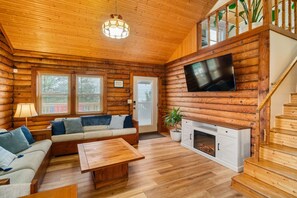 Smart TV, fireplace, video games, books