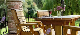 Woodland edge retreat, with wood burning stove.