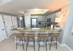 Fridge, microwave, oven, stovetop - Gulf Front 3 Bedroom 3 Bath Condo (Navarre)