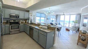 Coffee/tea maker, fridge, microwave, oven - Beach Front 3 Bedroom 3 Bath Condo with 3 King Beds (Navarre)