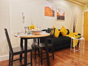 There's also a small dining area in the unit