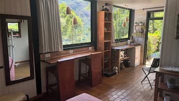 Chalet, 1 Double Bed, Pets Allowed, Mountain View | Living area | 40-inch LCD TV with digital channels, Netflix, streaming services