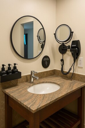 Soap, shampoo, toilet paper