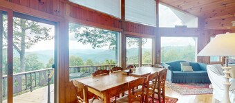 Mountain view house with large deck and close to nature