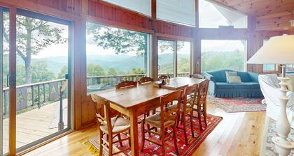 Mountain view house with large deck and close to nature