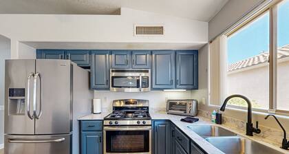 Updated home with private pool, enclosed yard, covered patio, grill, & W/D