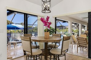 Dining - Canal front home with private pool, direct gulf access, and internet (Cape Coral)