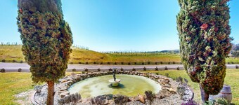 Elegant wine lover's acreage with patio, chef's kitchen, & AC - dog-friendly