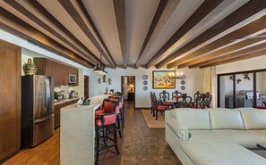 Living area - Retreat to our Luxury Beachfront Penthouse, crowned The Dahlia. (Cabo San Lucas)