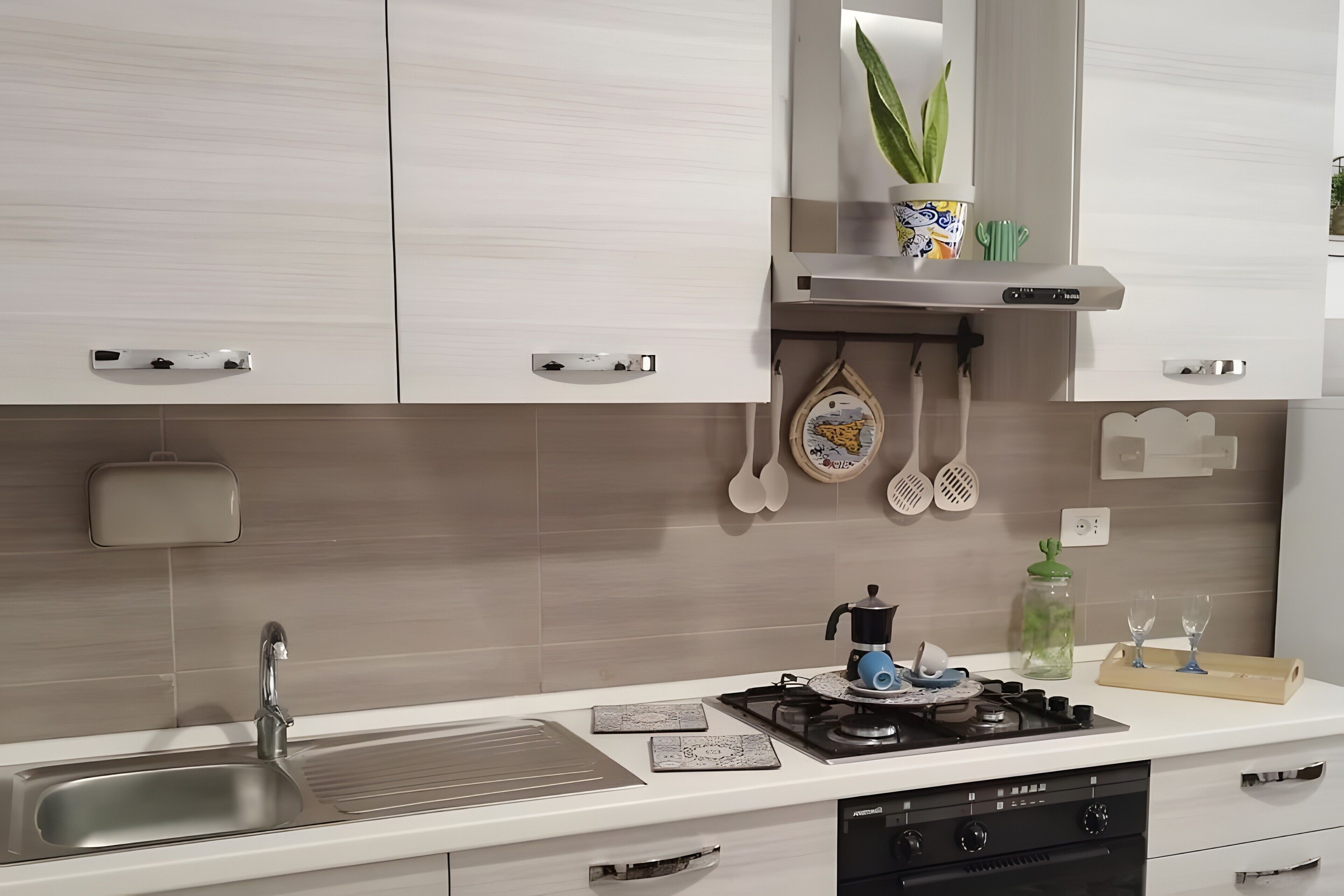 Frigorifero, macchina per tè/caffè, pentole/stoviglie/utensili, spezie