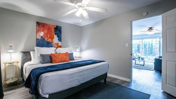 2 bedrooms, iron/ironing board, travel crib, free WiFi