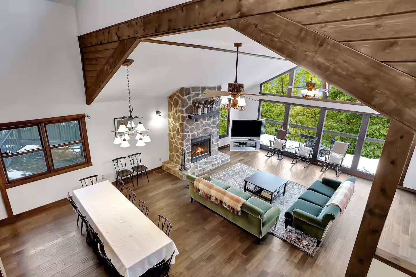 TV, fireplace, video games, books