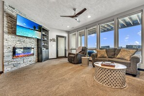 Smart TV, fireplace - Sunset Shores in the Stillwater Building at Bridges Bay Resort (Lakefront) (Arnolds Park)