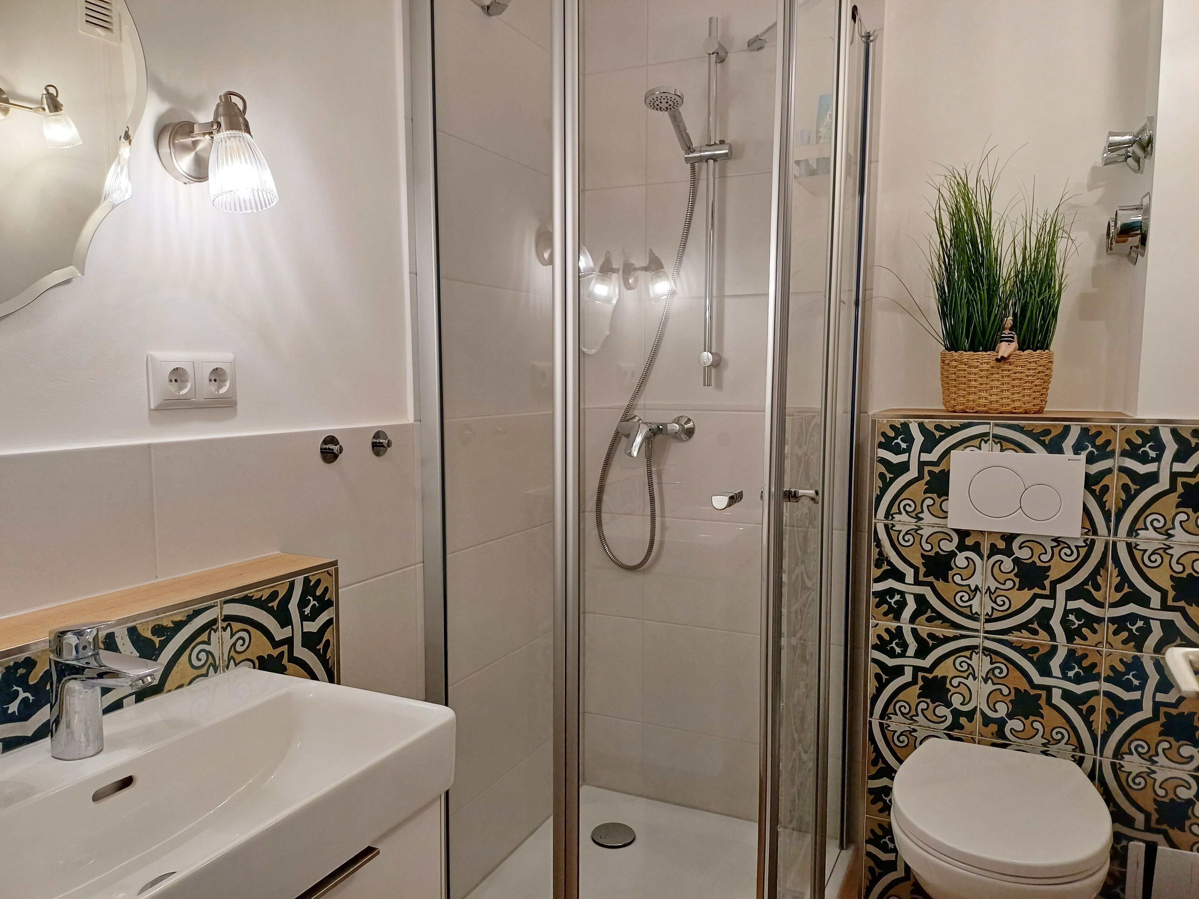 Shower, hair dryer