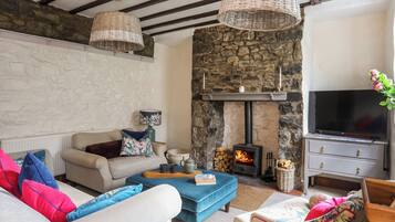 Fireplace, DVD player