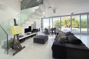 Fireplace, books