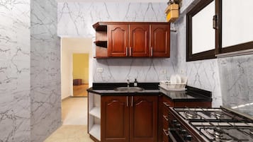 Basic Apartment | Private kitchen | Fridge, microwave, oven, stovetop