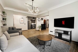 Basic Apartment | Living area | TV - The Gorgeous Graphite 2bdr 5min to CAI Airport (Cairo)