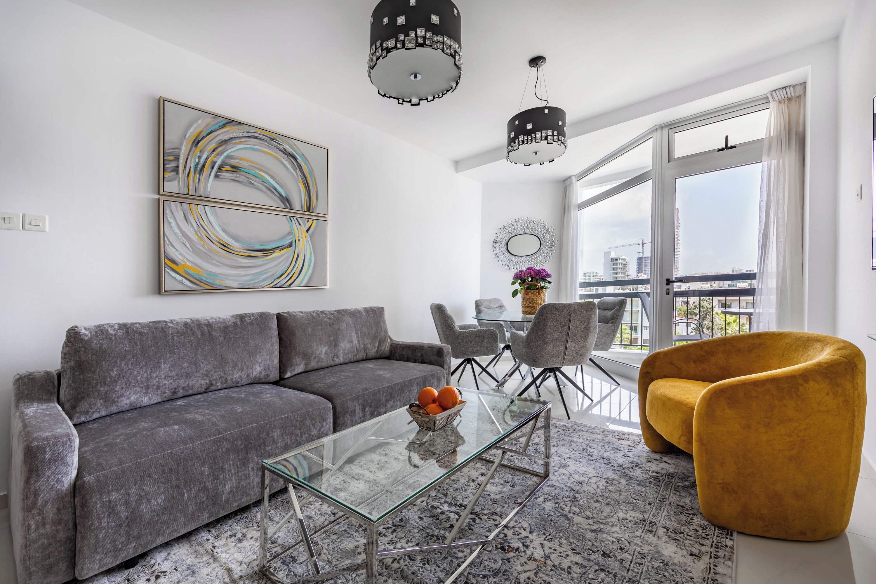 Appartement, 2 chambres, balcon, vue océan | Salle de séjour