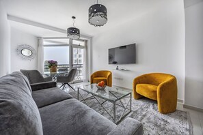 Apartment, 2 Bedrooms, Balcony, Ocean View | Living room - Marathon Beach Apartment With Shared Pool (Limassol)