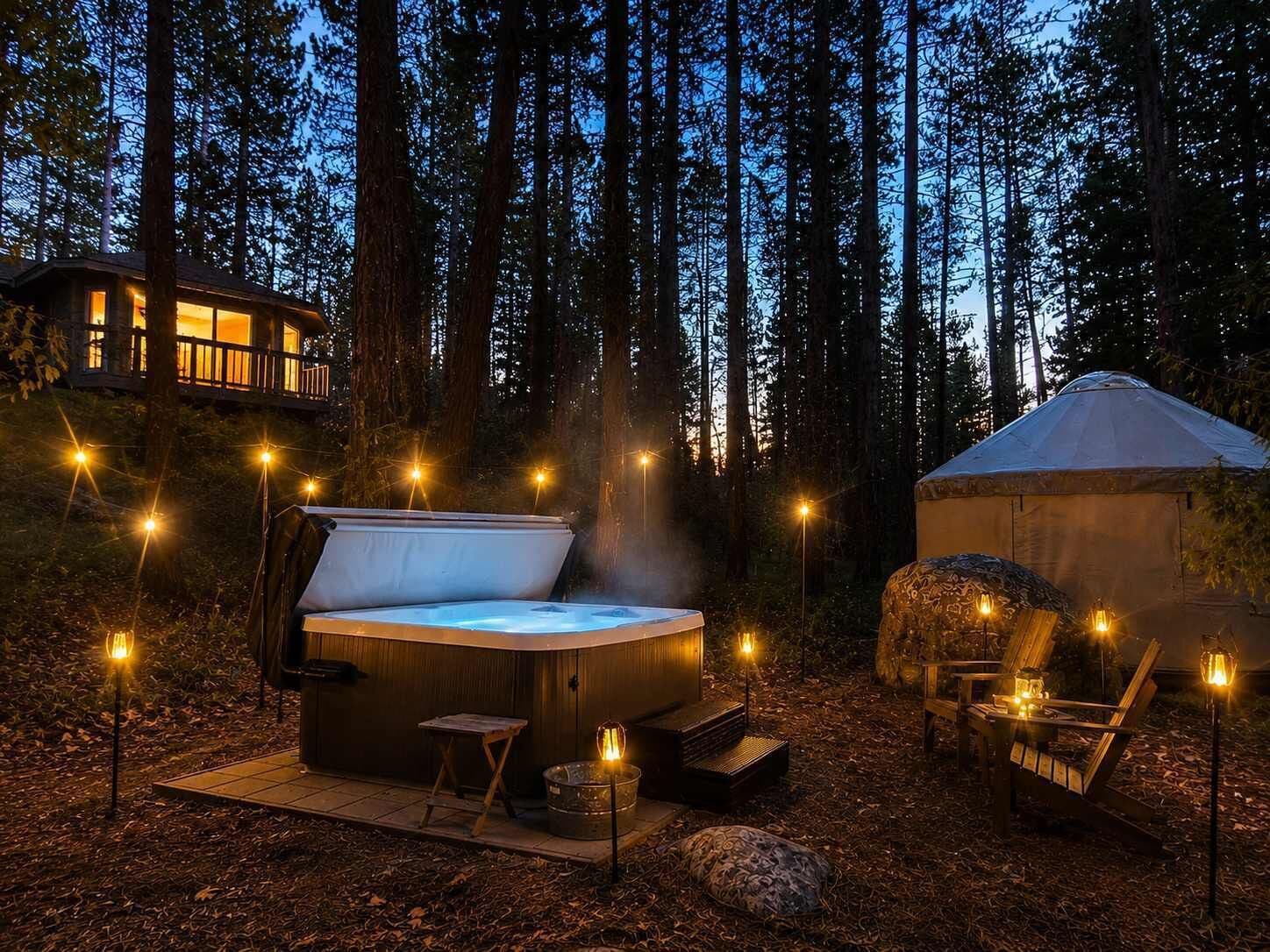 Outdoor spa tub