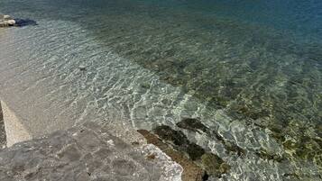 On the beach, white sand