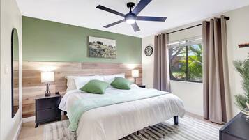 2 bedrooms, in-room safe, iron/ironing board, WiFi