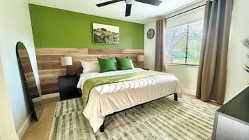2 bedrooms, in-room safe, iron/ironing board, WiFi
